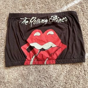 Band Tee The Rolling Stones Tube Top Crop